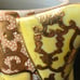 Antique Japanese Moriage Yellow Teapot Gold Gilt Hand Painted Birds, Unmarked