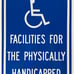 Vintage Original Metal Facilities For The Phisically Handicapped Sign 12x18