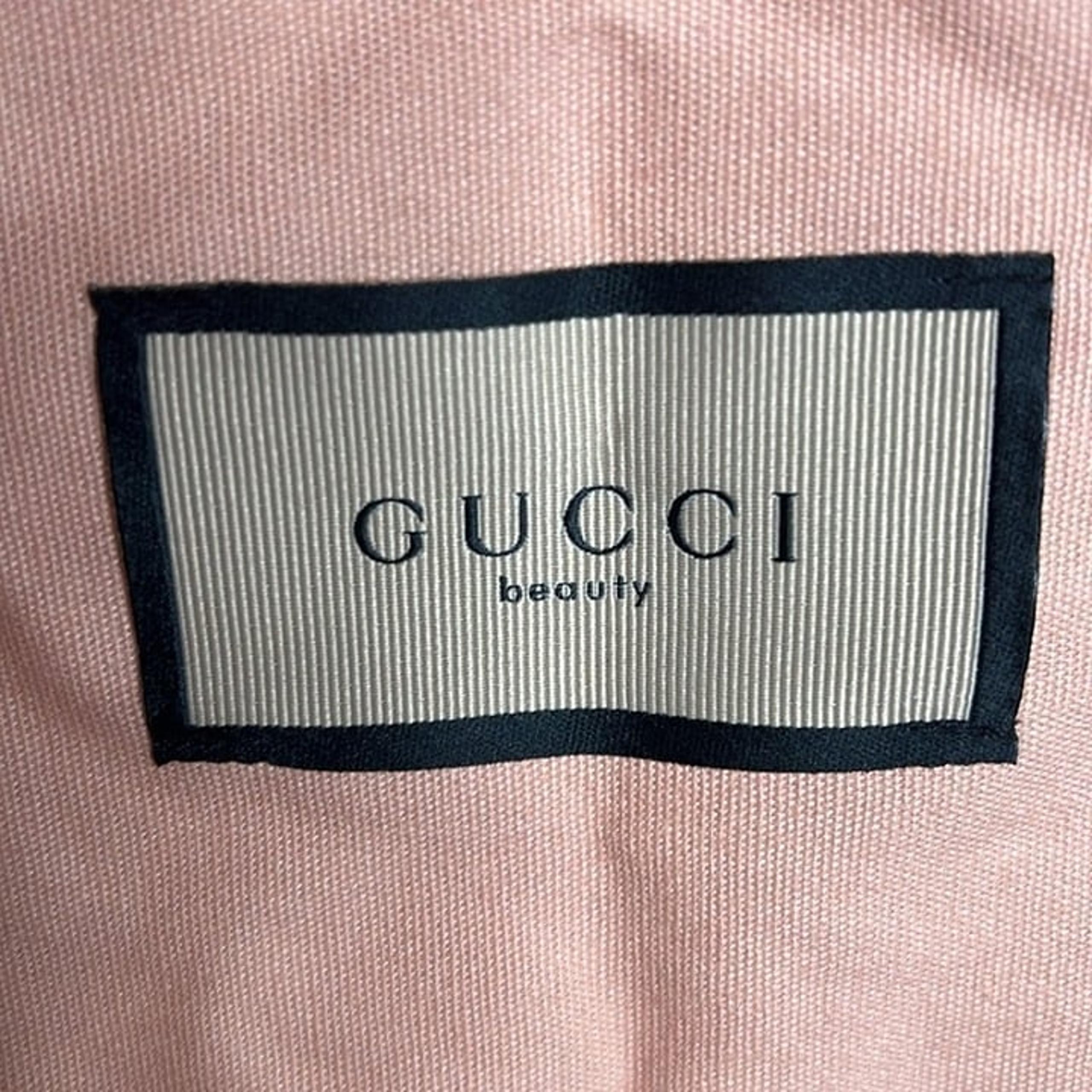 New never used GUCCI drawstring bag peach pink color cotton w/ GUCCI beauty logo