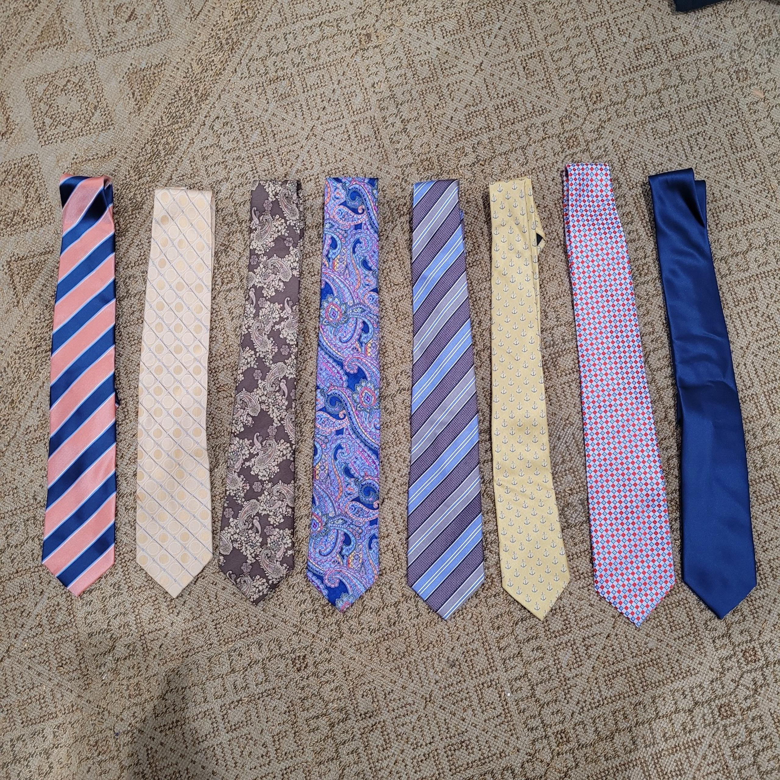 Bundle of 8 Men’s Designer Ties Variety Lot Sparks IV Front Pronto Uomo Nautica