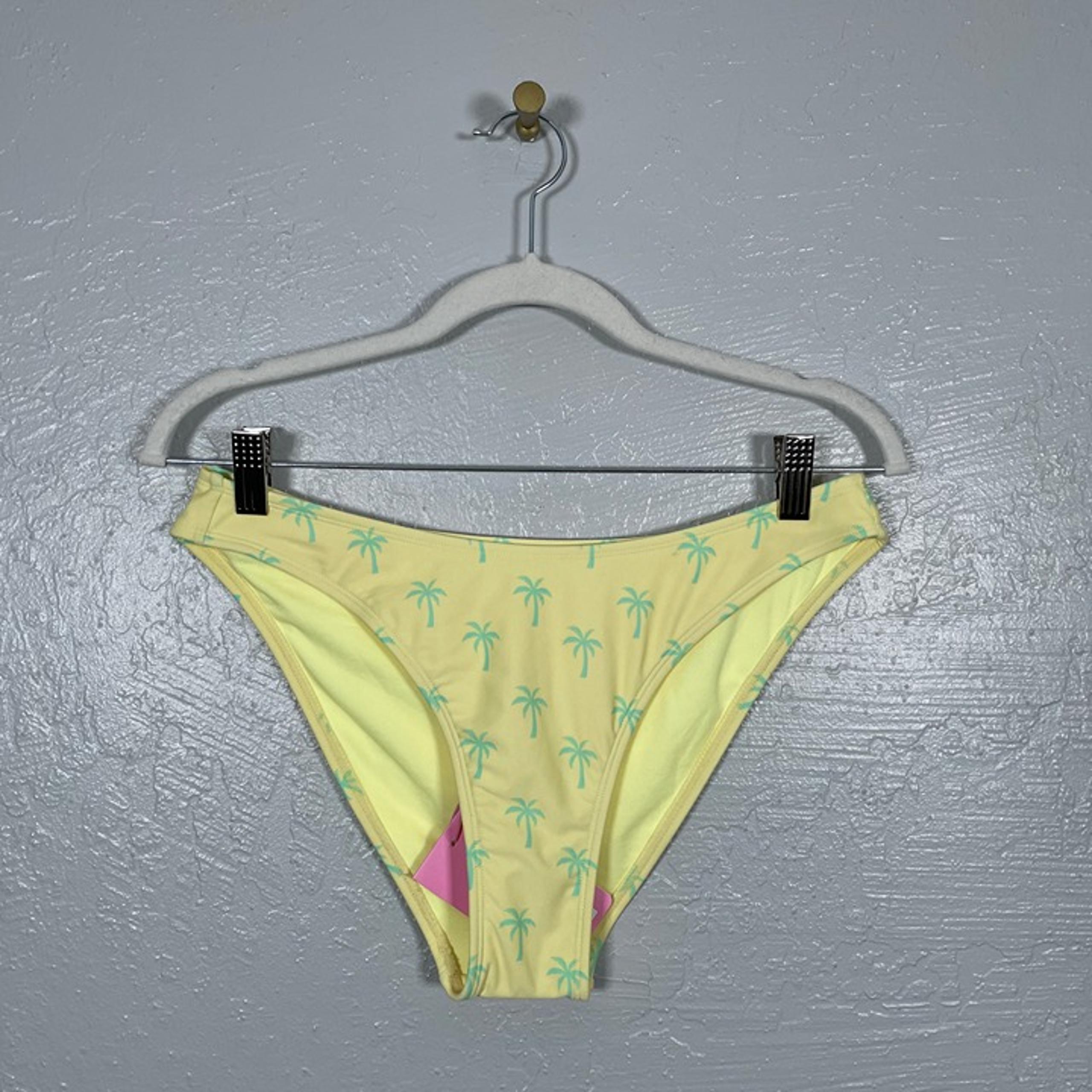 Stoney Clover Lane x Target Women M Yellow Palm Tree Bikini Bottom High Leg