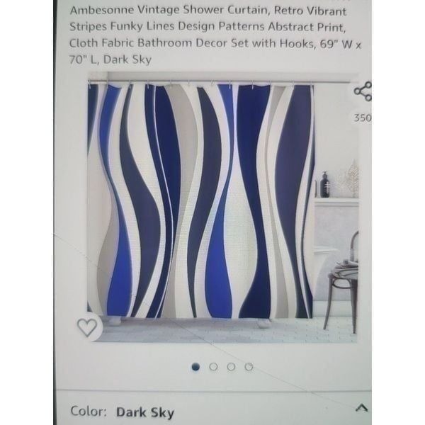 Dark Sky Retro Vibrant Stripes Bathroom Shower Curtain 69 W x 84 L