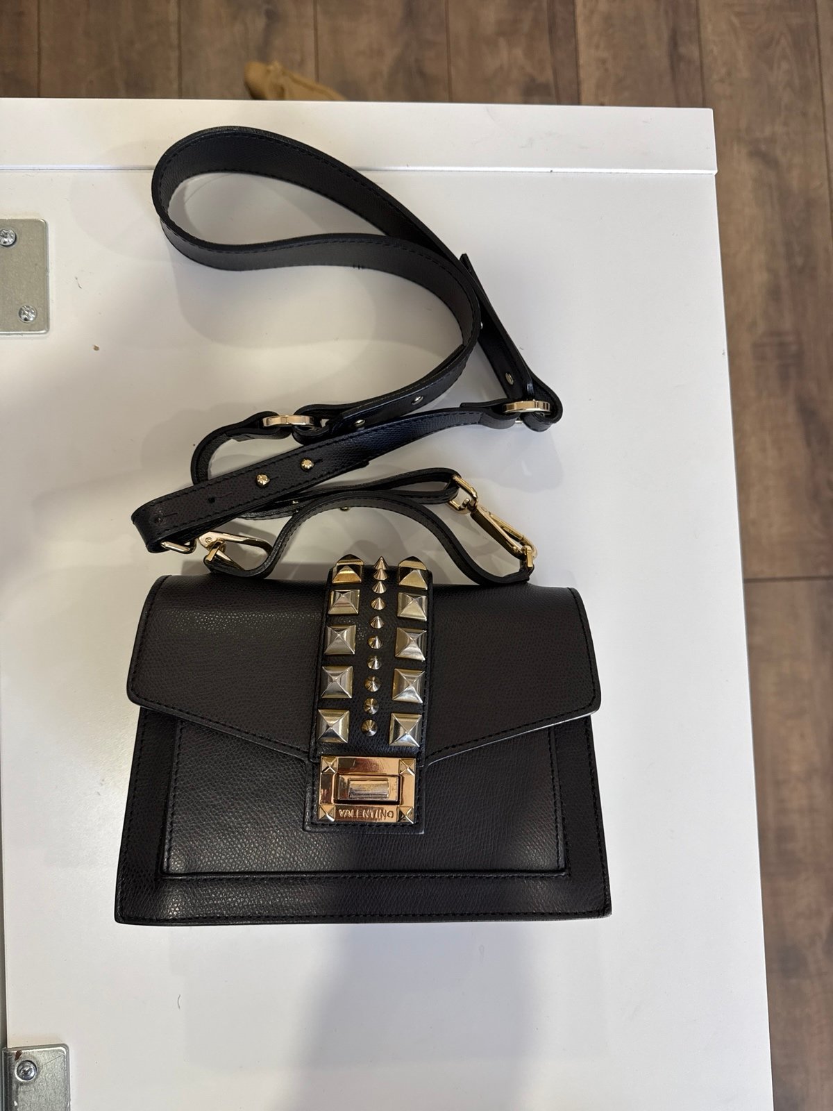 Valentino Black Studded Top Handle Crossbody