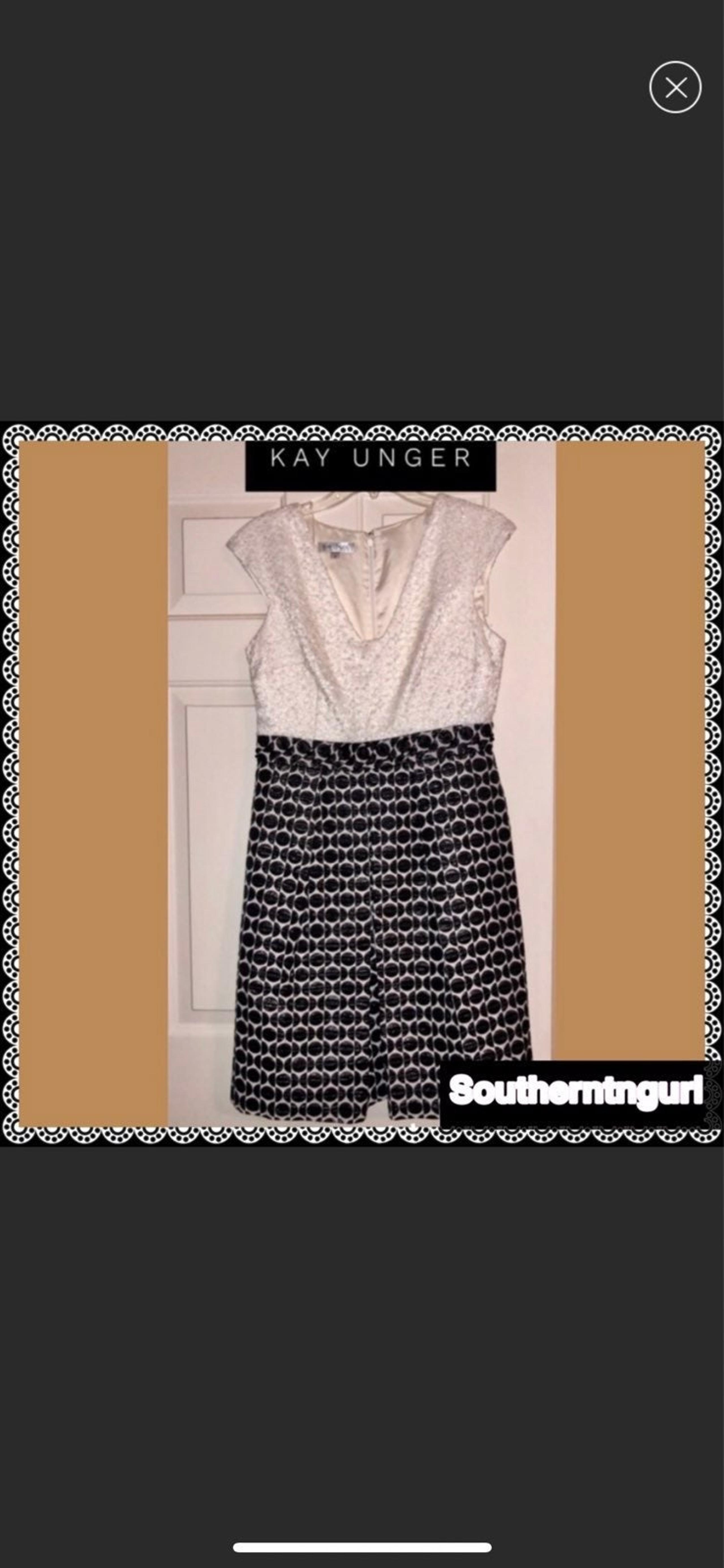 EUC KAY UNGER Lace/ sequin Cap sleeves Pleated Midi Dress