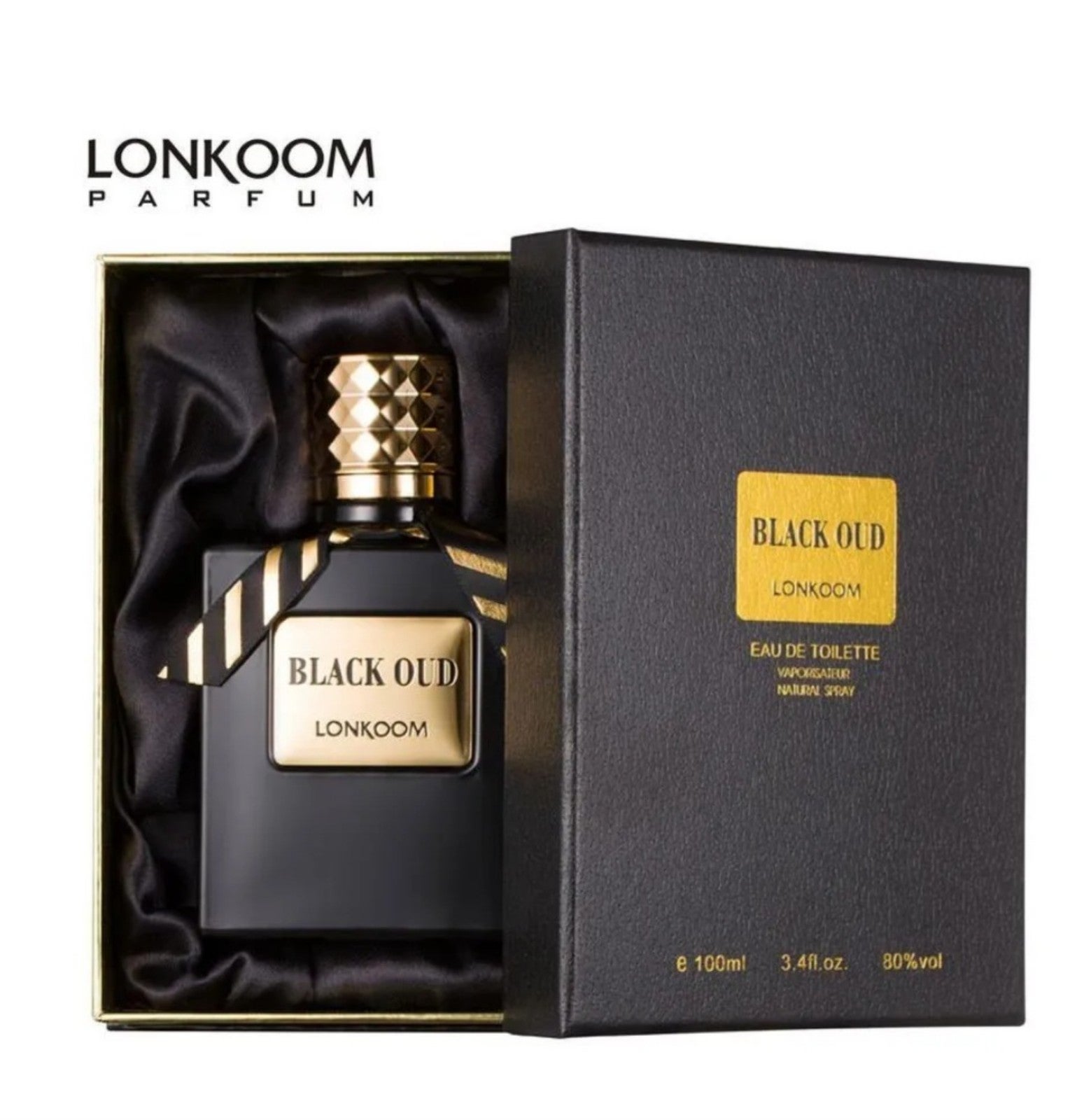 Black Oud Lonkoom Parfum Pour homme 3.4 fl.oz 100 ml Men Eau de Toilette Gift