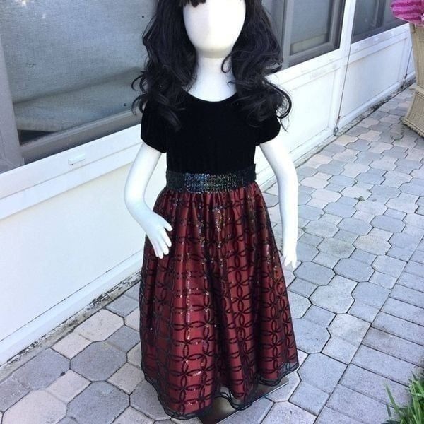 Girls Cinderella red holiday dress
