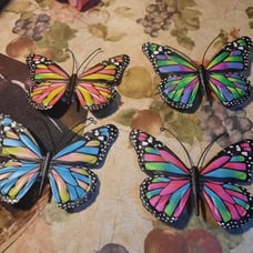 Metal Butterfly Outdoor Wall Decor, 4 Pack Butterflies Wall Hanging Sculpture