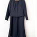 Anny 36 Wool Georgette Jacket and Dress Set, Navy Blue