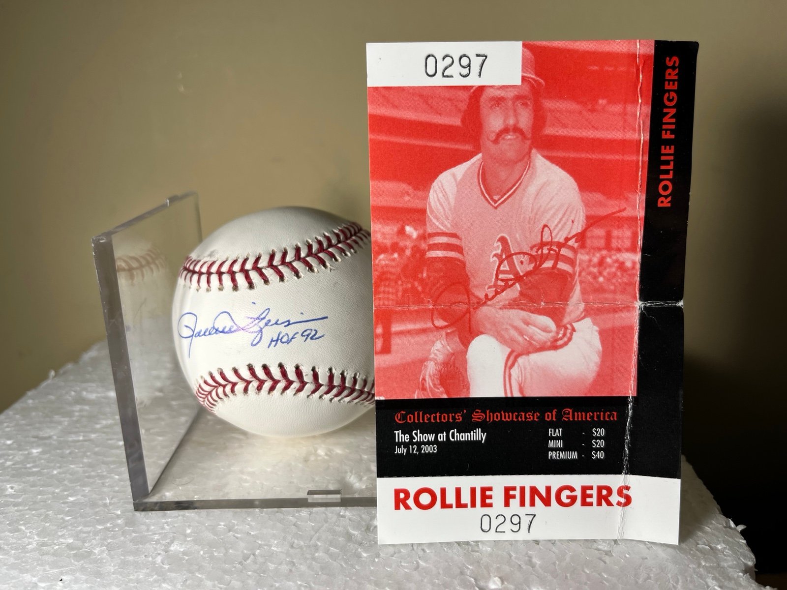 Rollie Fingers Autographed Baseball