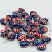 VTG American Flag Heart Shaped Glass Ornaments Set Of 28 Bonus Stars Lot of 4