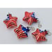 VTG American Flag Heart Shaped Glass Ornaments Set Of 28 Bonus Stars Lot of 4
