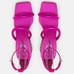Free People Parker Chain Heel Sandals - Magenta Metallic. Size 8
