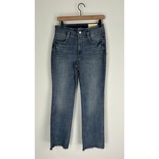 NYDJ High Rise Marilyn Straight Jeans Frayed Hem Womens Size 6 Paddington New