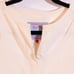 Dovima Cotton Linen Silk Quarter Button Pullover Ruffle Sleeve Blouse Ivory