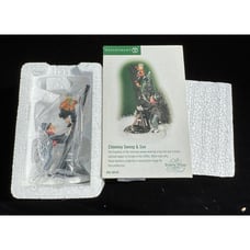Department 56 Dickens Village Christmas Chimney Sweep & Son on Ladder #58548 New
