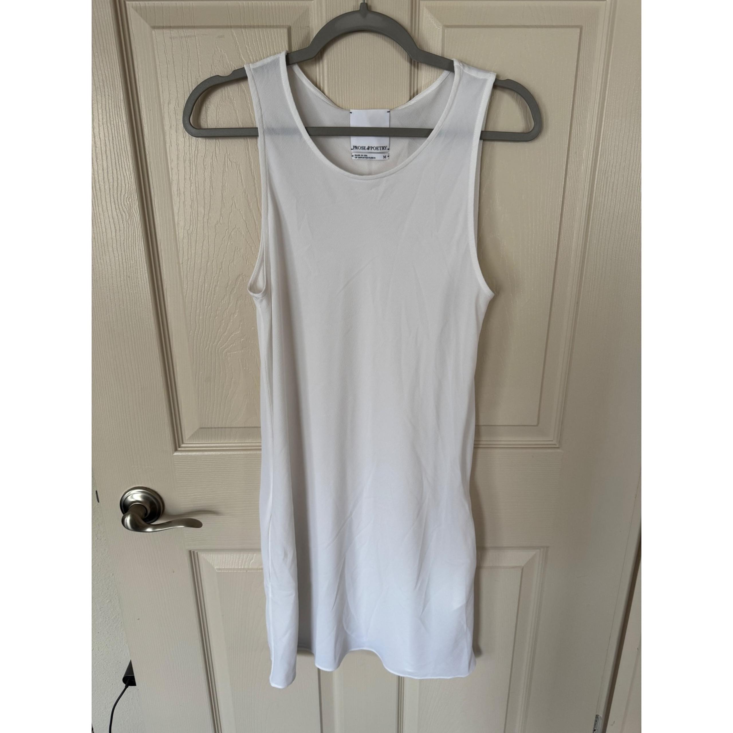Prose & Poetry Tank Dress Sleeveless Casual White Mini Dress Size M z2