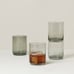 NEW LENOX Smoky Grey Clear Stemless Lowball Juice Glass Drink Wear Glasses Set 4