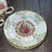 Victorian, gold trimmed, antique like, mini coffee cups with saucer plates