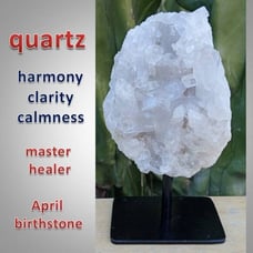 QUARTZ on stand 01 Master Healer APRIL BIRTHSTONE chakra CLARITY