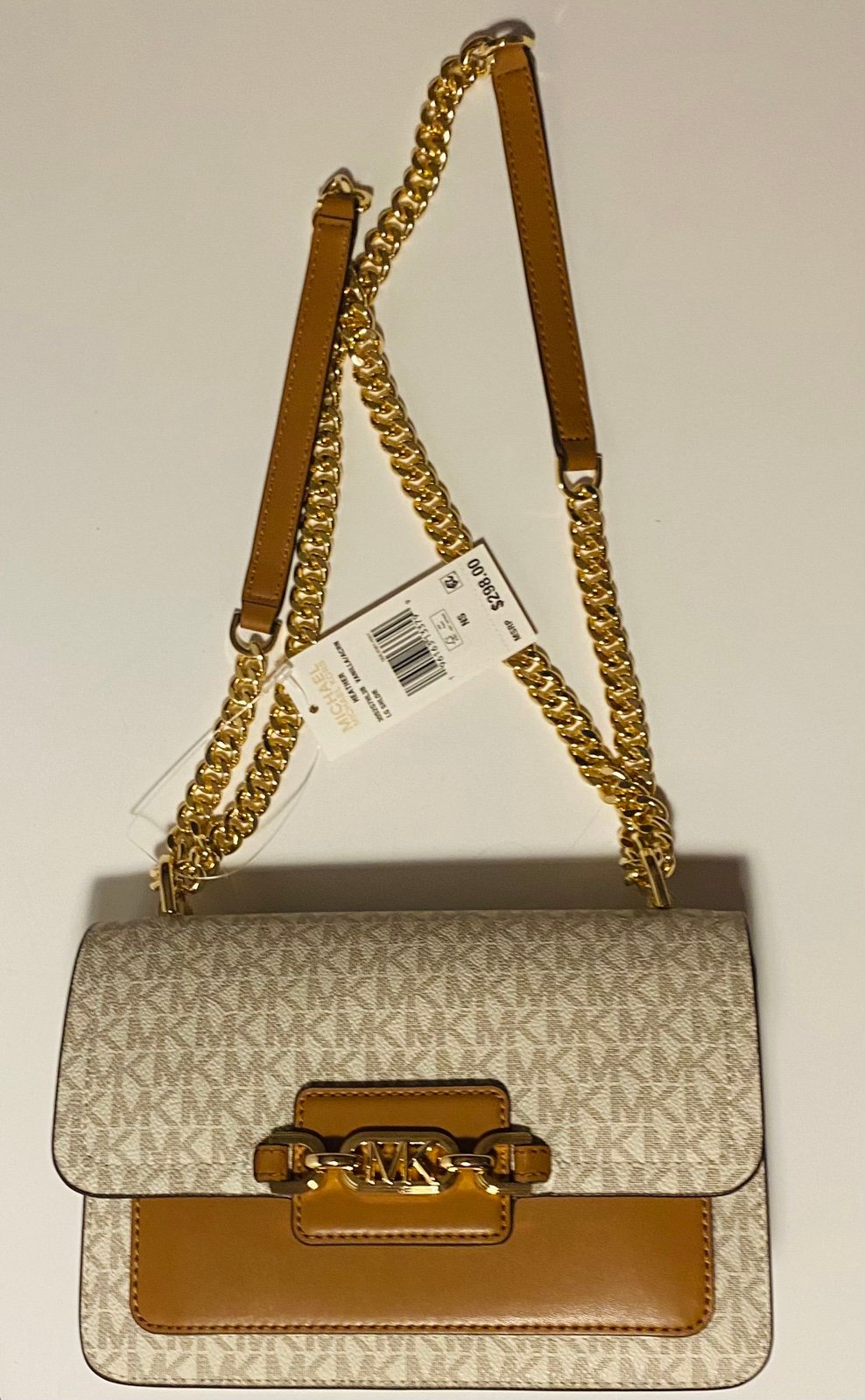 Michael Kors, the Heather Signature Logo Semi Lux Large Shoulder Bag NWT