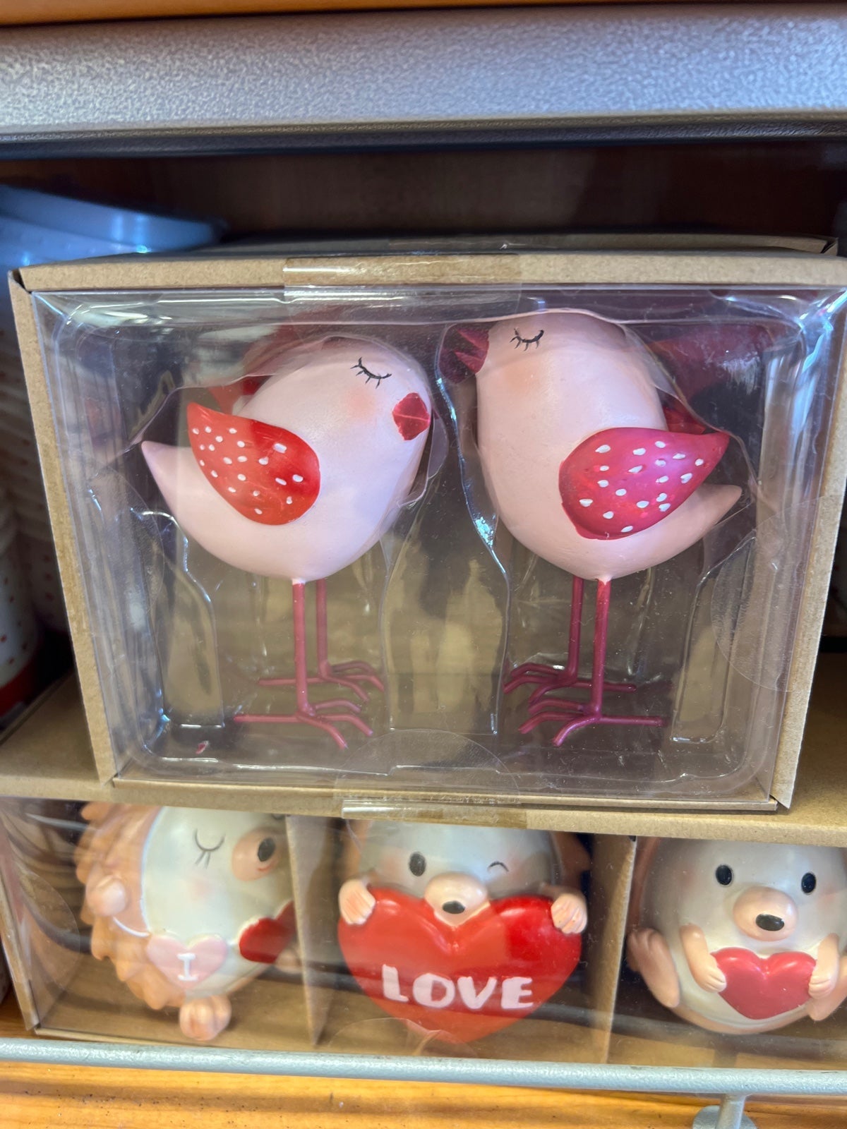 New Valentines Day set of 2 Love Birds tiered tray home decor