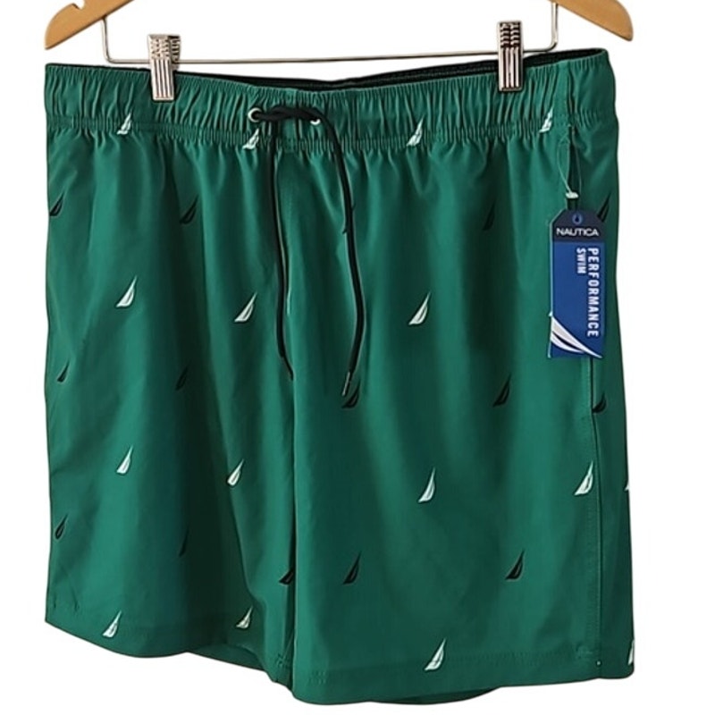 Nautica Men's Quick-Dry Multi-Logo 8 Swim Trunk Shorts - Size Large (NWT)