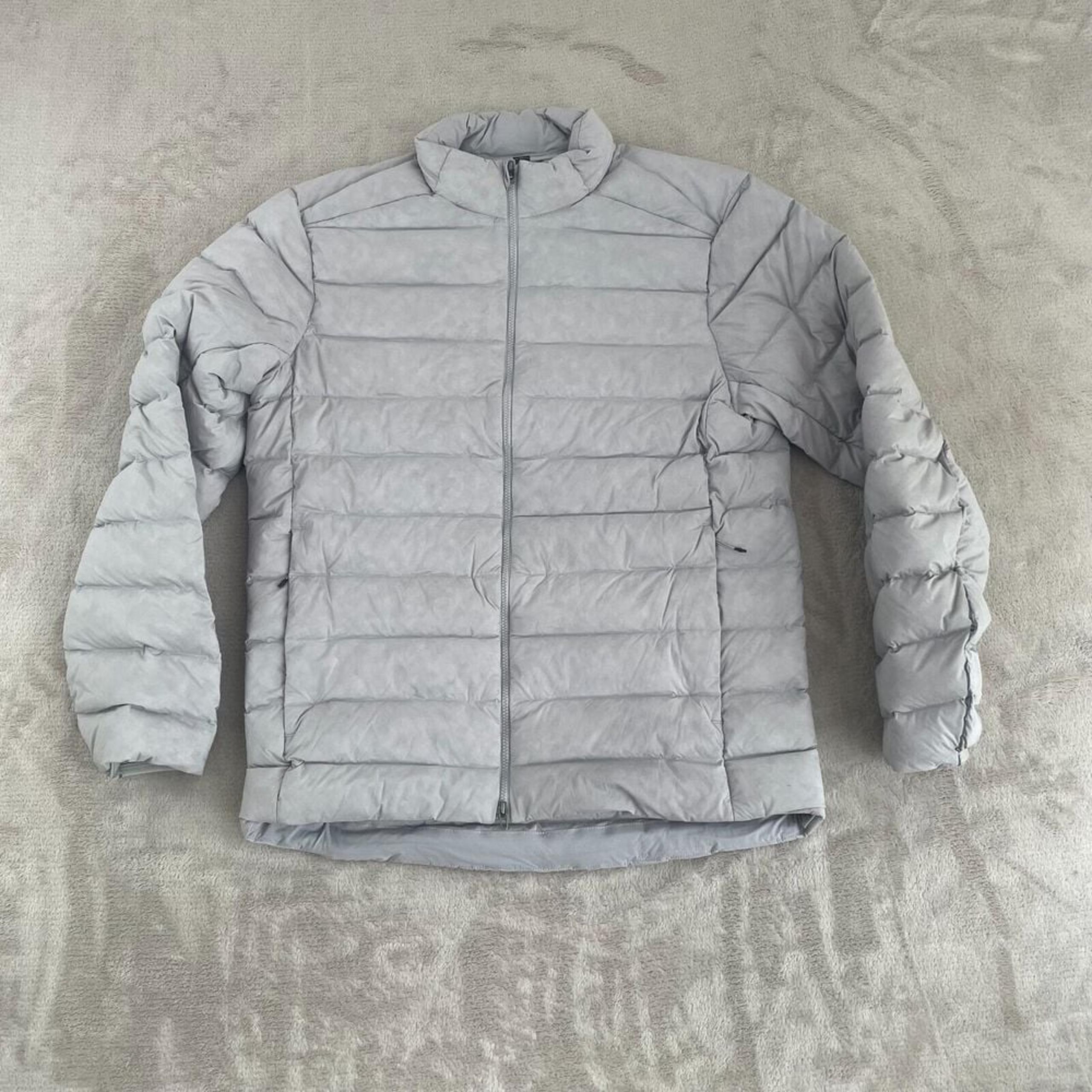 Lululemon Navigation Stretch Down Jacket Men XS Silver Drop 700 Fill WindProof