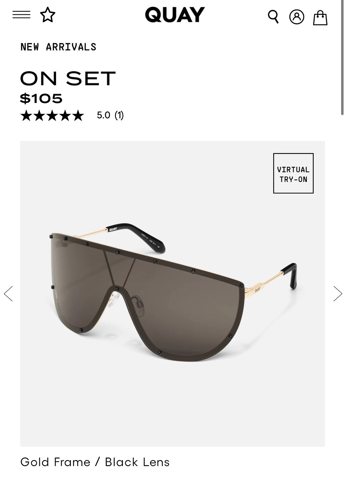 QUAY “On Set” Womens Sunglasses