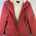 NEW Women's Sherpa Lined Quilted Jacket Red Hooded Coat by Eden Society Size S