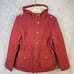 NEW Women's Sherpa Lined Quilted Jacket Red Hooded Coat by Eden Society Size S
