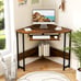 Triangle Study Desk Corner Computer Desk Home with Charging Station