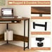 Triangle Study Desk Corner Computer Desk Home with Charging Station