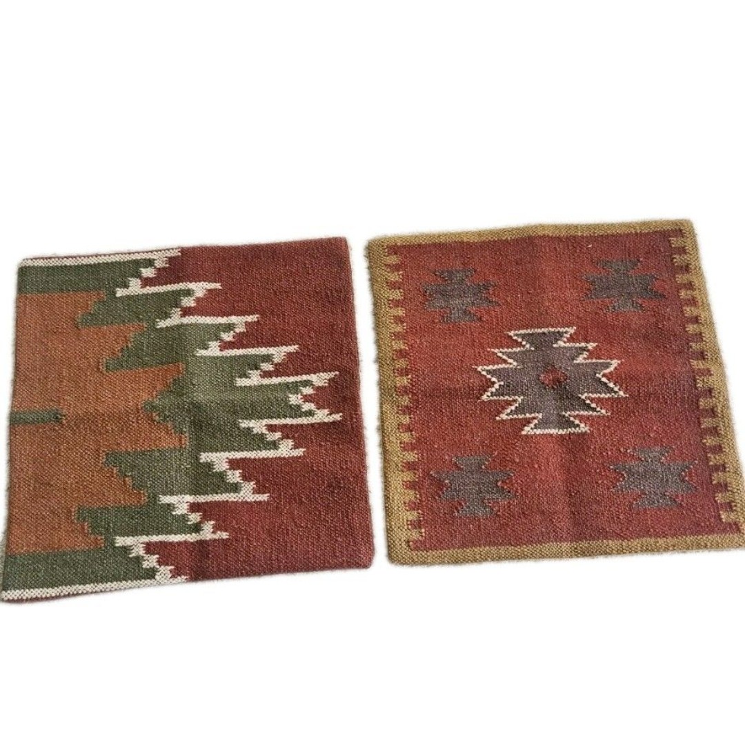 Kilim Cushion Cover Wool Jute Decorative Luxurious Western Boho Throw Pillow 2