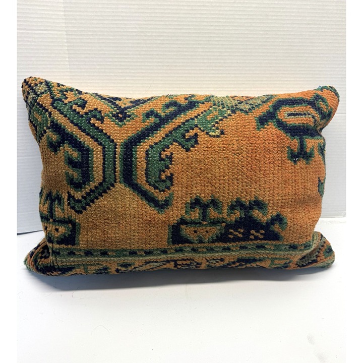 J & D Oriental Rugs Hand woven Turkish Wool Kilim Cotton Throw Rug Pillow 24x14