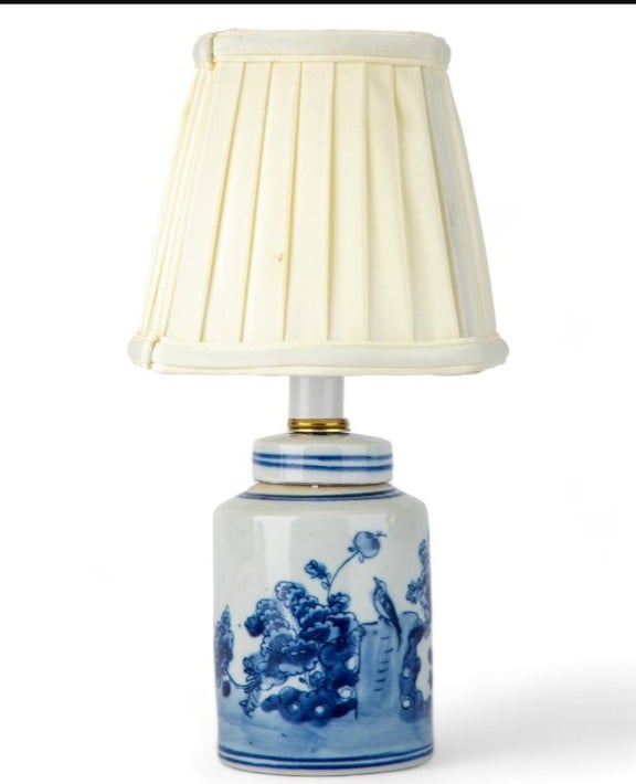 Tiny Mini Porcelain Cylinder Lamp-11.5"H