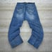 Parish Skate Jeans Relaxed Fit Medium Wash Denim Distressed Button Fly