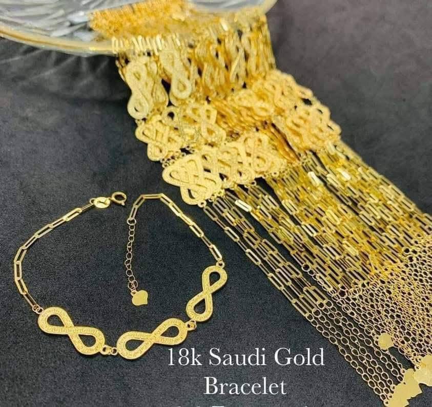 18k Saudi gold Light ETERNITY Charm Bracelet 7.5”