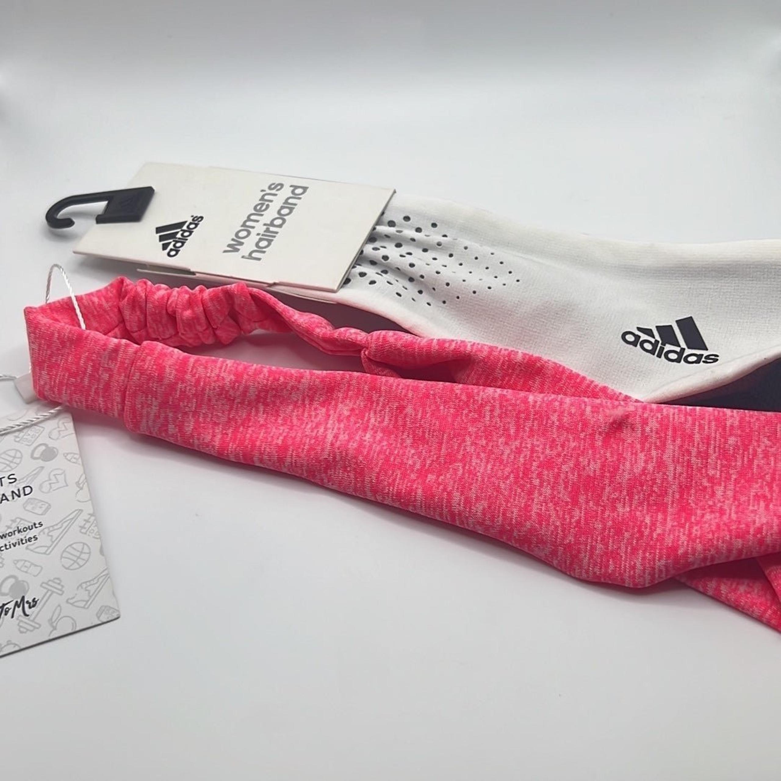 NEW Adidas White & Pink Headband BUNDLE