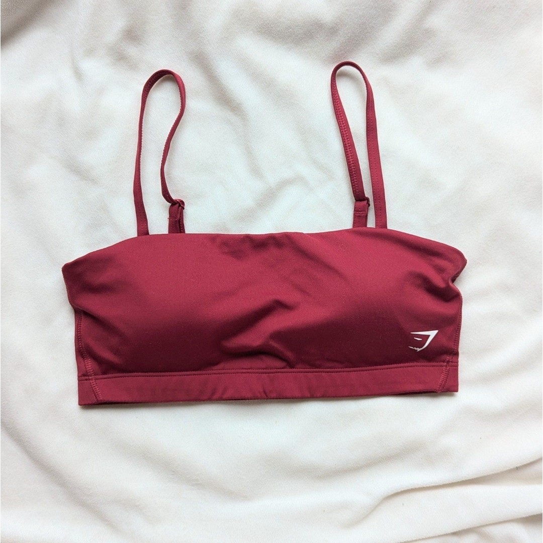 Gymshark Bandeau Sports Bra Burgundy S