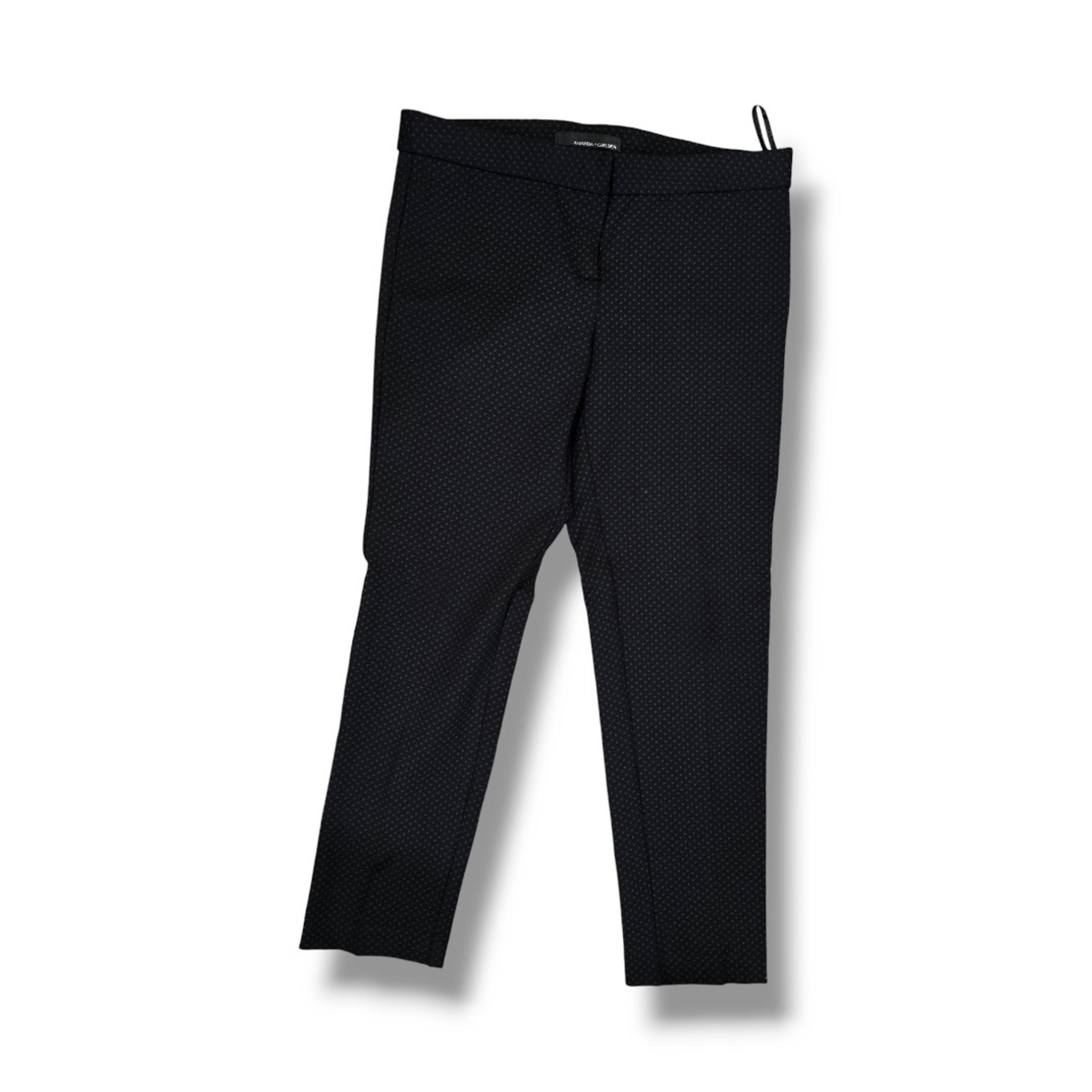 Amanda + Chelsea women's black printed careerwear dress pants  - size 6
