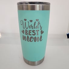 Laser engraved yeti tumbler 20oz (world's best mom