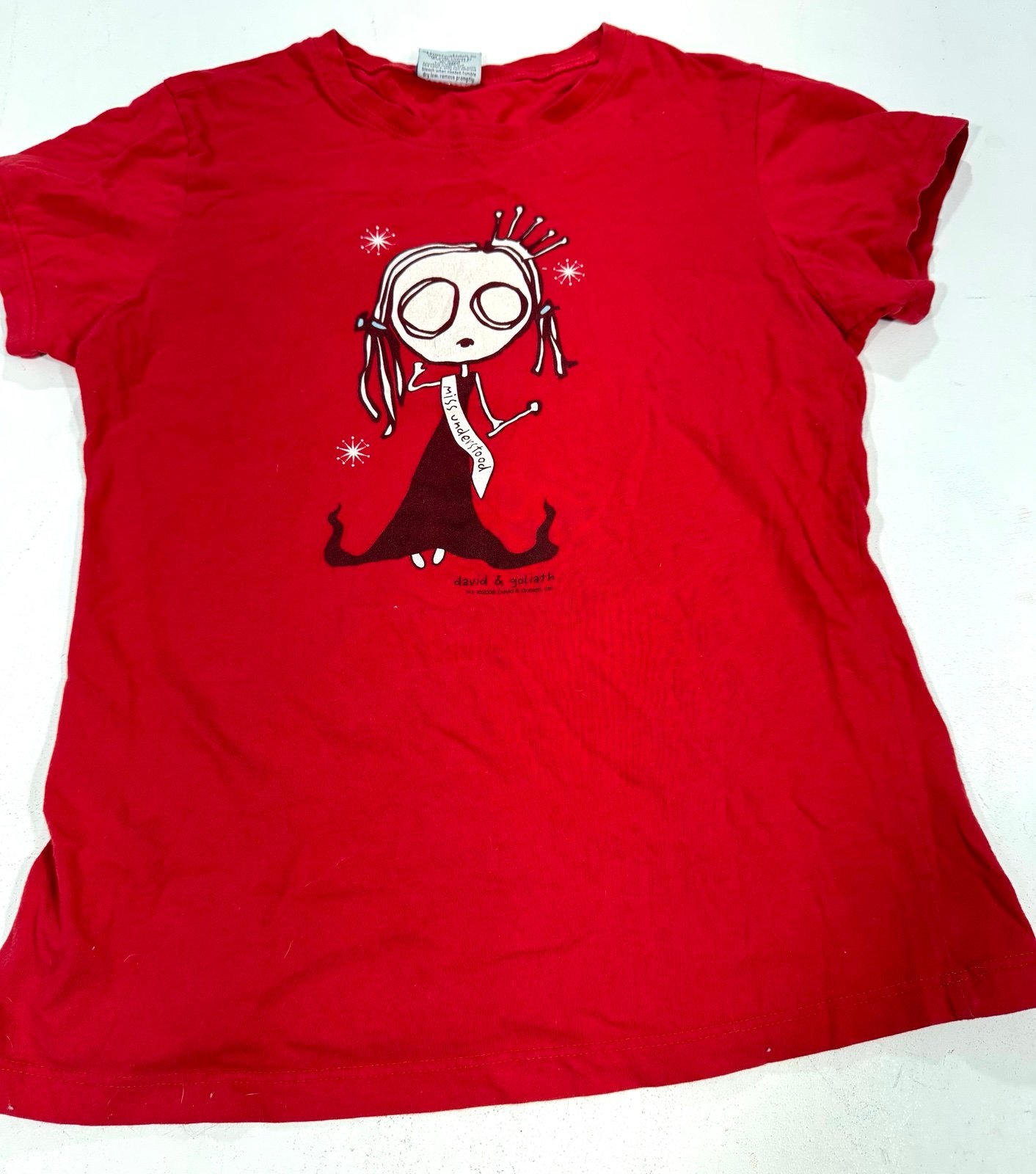 RARE Y2K Hot Topic David And Goliath Miss Understood Tshirt Small