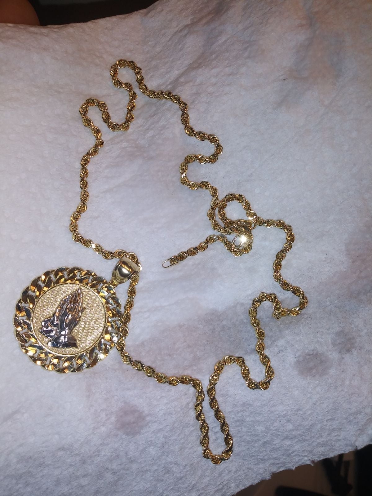 10k gold necklace and charm