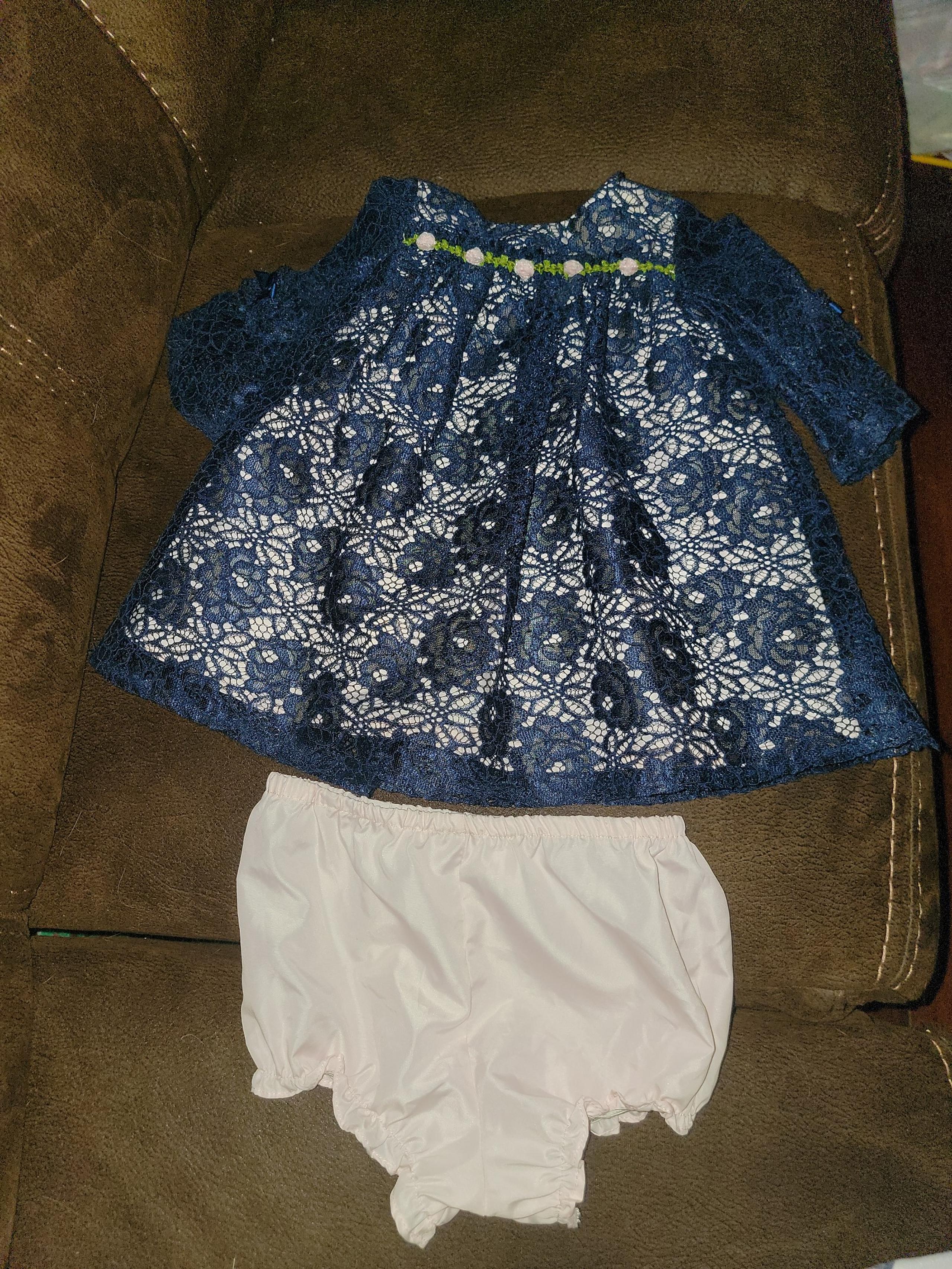 Laura ashley navy floral rose spring Easter dress size 12 months