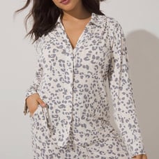 SOMA COOL NIGHTS Notch Collar Long Sleeve PJ Top only. SZ.S, NWT