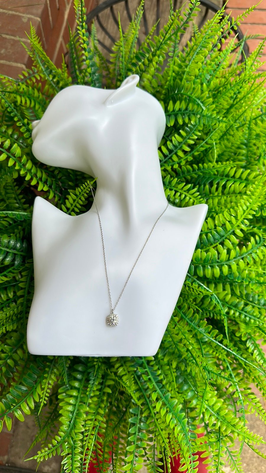1 carat Moissanite sterling silver necklace