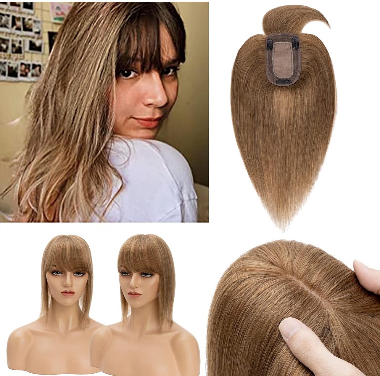 12”human hair topper