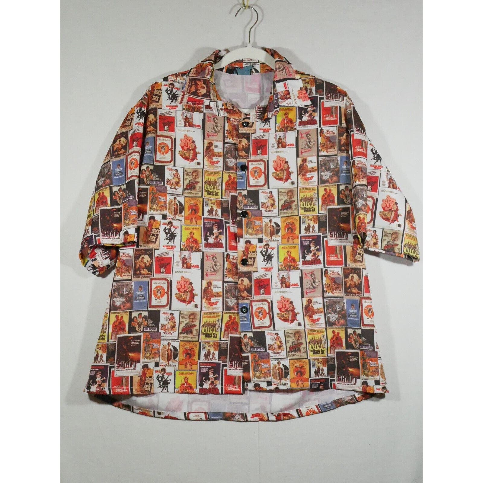 Vintage 90's STOND by Christ Nonn Button Front Shirt Blacksploitation Movies