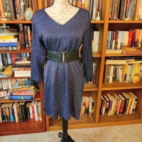 theory silk long sleeved shift dress euc size 4