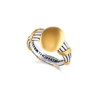 Amulet Oval Signet Ring in two tone sterling silver